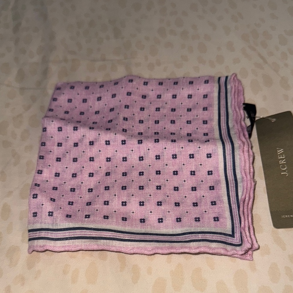 J.Crew Pink Patterned pocket square